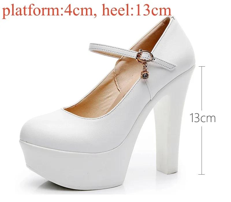6 8 11 13cm Small Size 32-43 Comfortable Soft Leather Shoes Mary Janes 2025 Womens Block High Heels Shoes Dress Office Model Mom