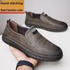 Men's Genuine Leather Casual Business Shoes - Versatile Cowhide with Soft Non-Slip Sole