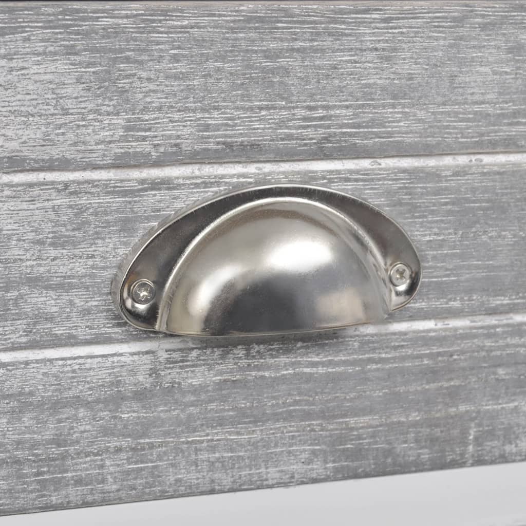 Nightstand Gray and White 38 x 28 x 45 cm Paulownia Wood