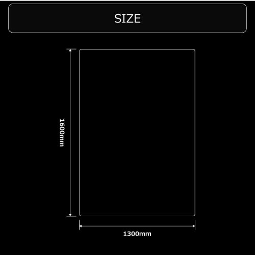 Bauhutte Desk and Chair Mat, Extra Large, Gaming Carpet (160 x 130 cm, 1.5mm Thick), Black, BCM-160BK