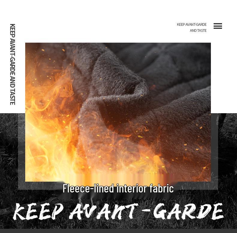 2025 Plus Size Men's Autumn/Winter Cotton Fleece Hooded Jacket