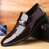 Fashion Men'sWedding Party Work Loafers Pointed Toe Shiny Leather Formal Shoes Breathable Lightweight Business Casual Shoes for Men