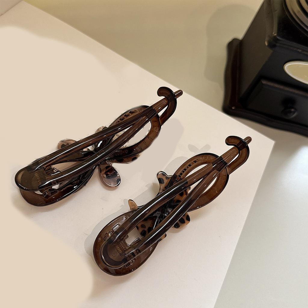 Elegante Acryl-Twist-Haarspange mit Leopardenmuster, sicherer rutschfester Haarhalter für Frauen, Mädchen, tägliche Haarstyling-Accessoires