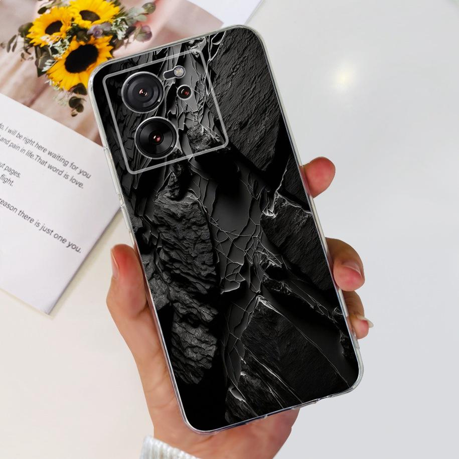 For Xiaomi 13T Pro Case Fashion Flowers Shockproof Soft Silicon Protector Clear Coque For Xiaomi 13T Phone Cases Mi 13TPro Funda