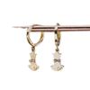 Fashionable Gold-Plated S925 Sterling Silver Kitten Drop Earrings for Women