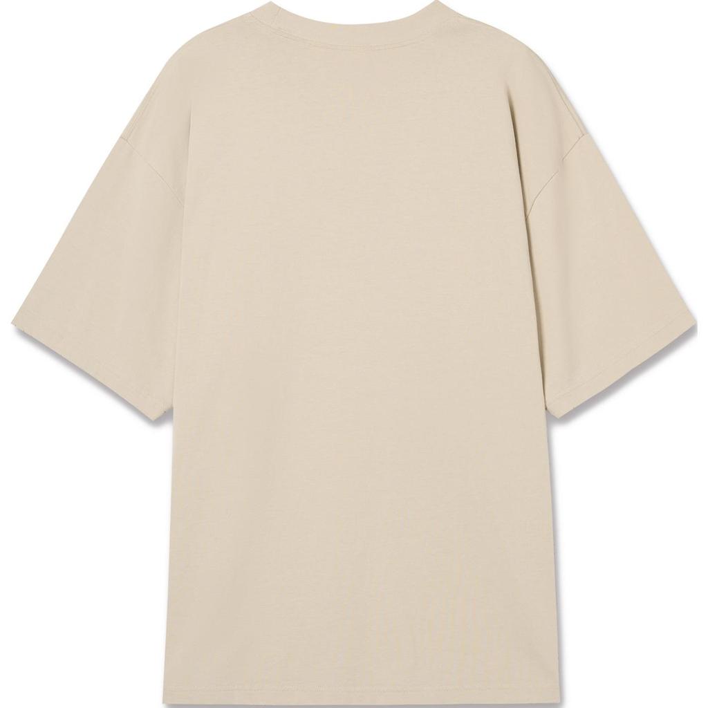 Levis Loose Letter Print Round Neck Short Sleeve T-Shirt Men Tops Beige 001B0-0001