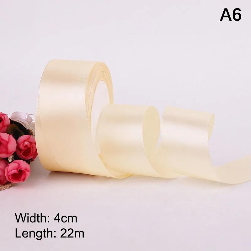 4 cm breites Satinband 25 Yards DIY Bastelbedarf für Rosenherstellung, Geschenkverpackung & Stuhllehnen-Dekoration