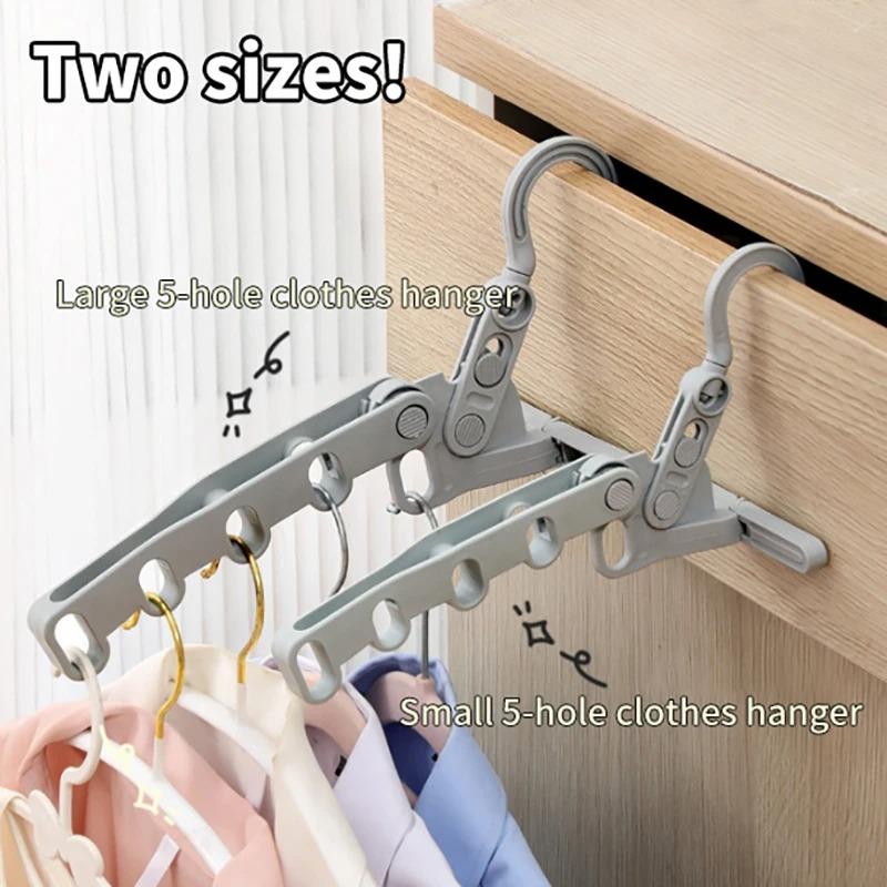 Portable Foldable Travel Hanger Folding Clothes Drying Rack Travel Hangers Hanging Rack with 5 Holes for Hotel Camping Travel