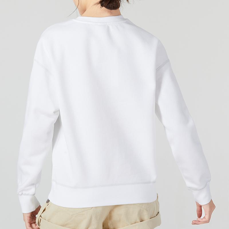 Adidas Sport Casual Logo Crew Neck Sweatshirt Long Sleeve Women Sweatshirt White HM5298