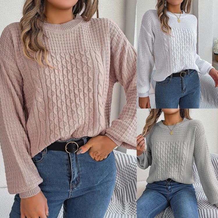Vintage Autumn Winter Knitwear Cardigan Loose Long Sleeve O-Neck Solid Color Sweater Top