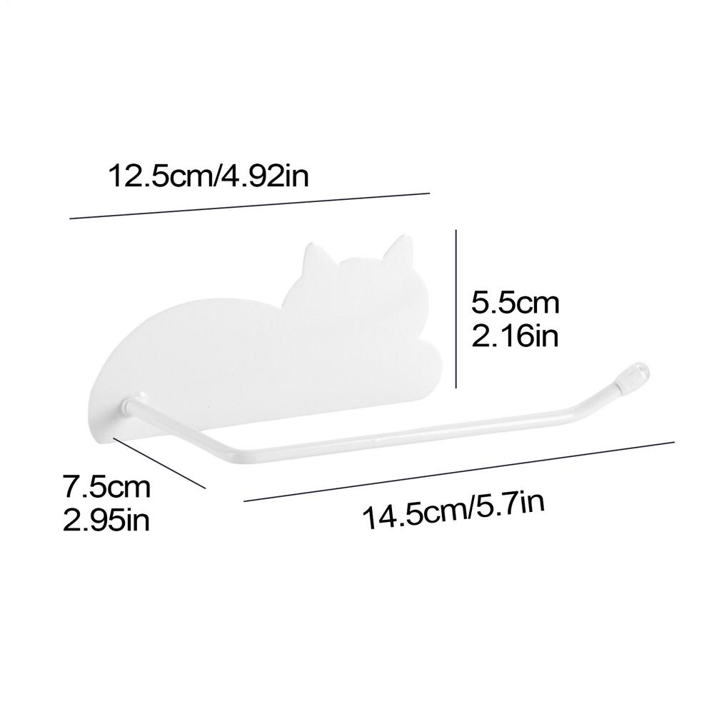 roll paper cling film wall-mounted storage rack Cat Design Bathroom Paper Towel Holder Kitchen rag hanger for Home Travel decor