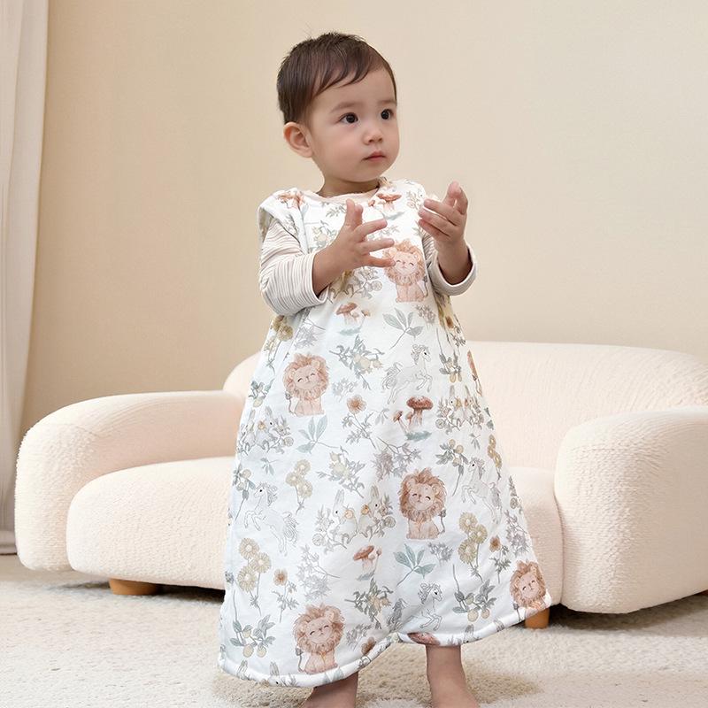 Bibi Bay Anyang Хлопковый детский спальный мешок без рукавов, класс А - Одеяло против пинания 120 г M - Fits height 60-90cm