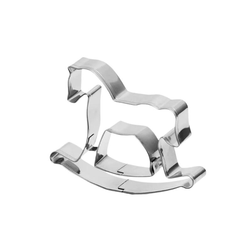 Формочка для печенья  Лошадка-качалка  из нержавеющей стали - 3D-инструмент для выпечки в форме животного для DIY-печенья, выпечки и декора из мастики