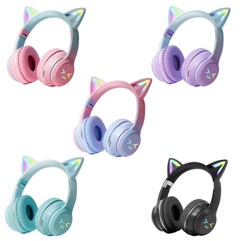 2025 Cat Ear Luminous Bluetooth Earphones with Long Battery Life & Stereo Sound