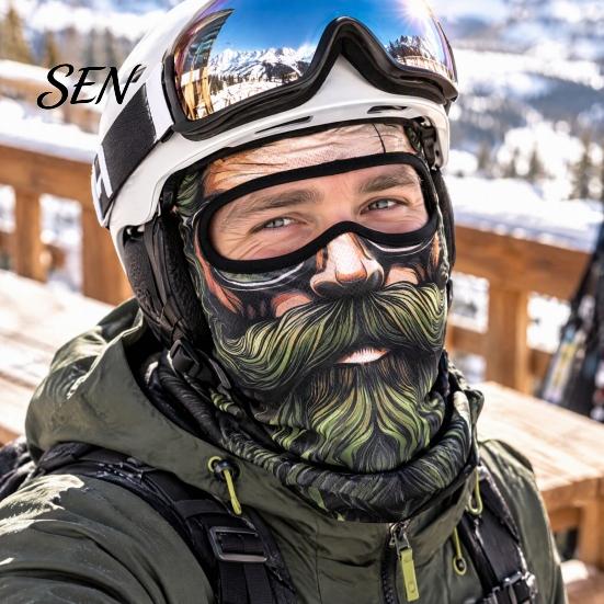 Head Protection Face Mask Funny Old Man Ski Mask, Full Neck Coverage Balaclava, Quick Drying Windproof Cover for Outdoor Cycling Sports Shield
