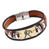 Twelve Constellations Cowhide Bracelet with Stainless Steel Buckle - Genuine Leather