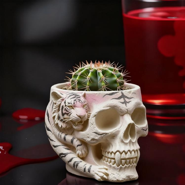 Flexible Silicone Skull Shape Molds Resin Jewelry Candle Holder Decorative Succulent Planter for Home Office Decorating