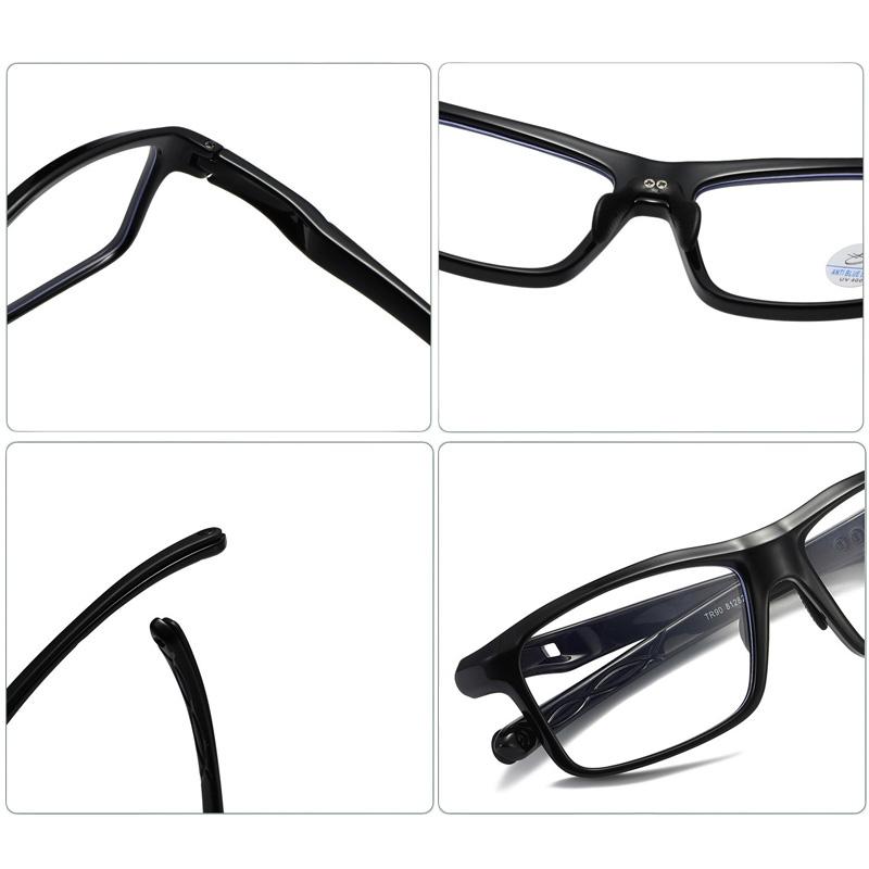 Ultralight TR90 Sports Glasses Frame Men 0 Diopters Blue Light Blocking Radiation Protection Spectacles Women Anti-slip Eyewear