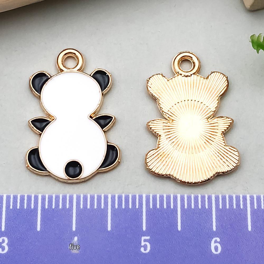 Panda Bamboo Oil Drop Alloy Earrings & Keychain Pendant Jewelry - Chinese Style Accessories