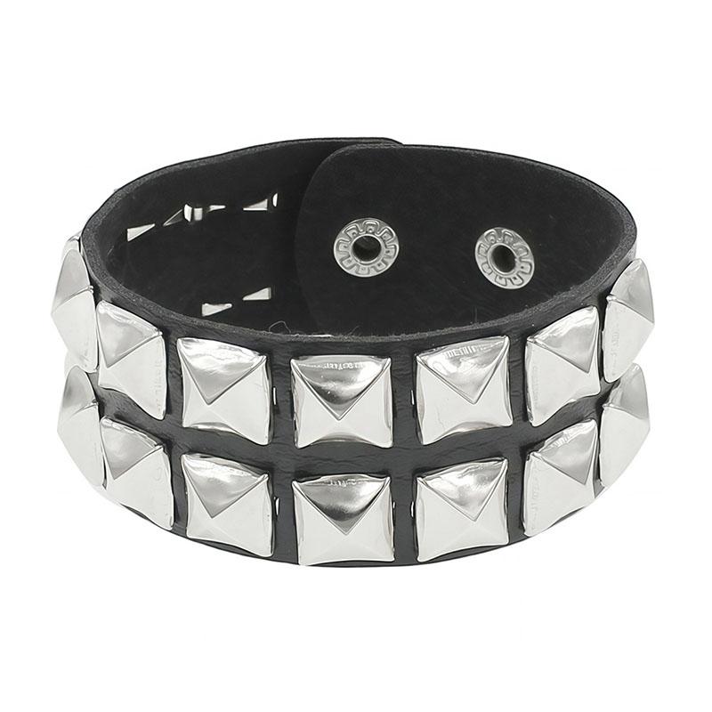 Punk Spike Stud Leather Bracelet Hip Hop Rock Wide Cuff Bangle Steampunk Hand  Classic Rivet Wristband Hand  New