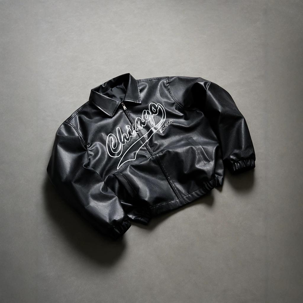 European size men's leather jacket jacket men's fashion slim-fit locomotive clothing pu leather casual top