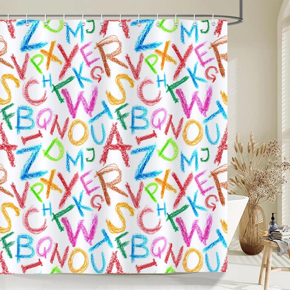 Waterproof Polyester Colorful Shower Curtain Modern Color Print For Bathroom Curtain Long 180*200Cm Shower Curtains Cortina