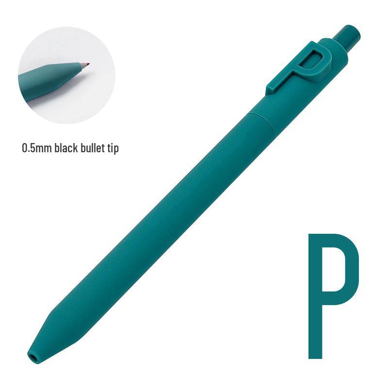 Shuyuan Black Gel Pen - Push-Button, Student Use, Minimalist Design, Candy-Colored Silicone Barrel.