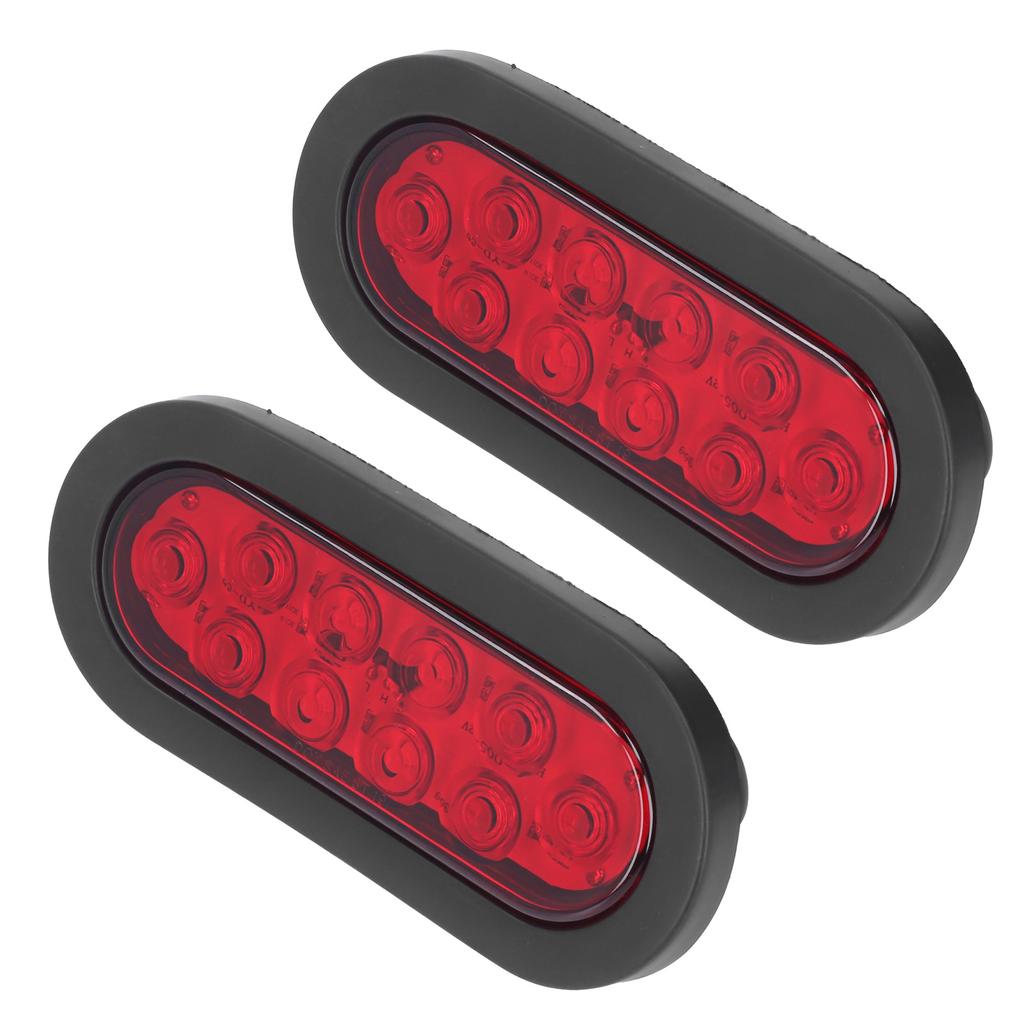 2pcs LED Marker Tail Light Waterproof Oval Red 12V Rear Turn Signal Stop Lamp for Truck Boat