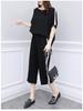 Plus Size Korean Style Women's Summer Two-Piece Set: Loose Casual Wide-Leg Pants Suit
