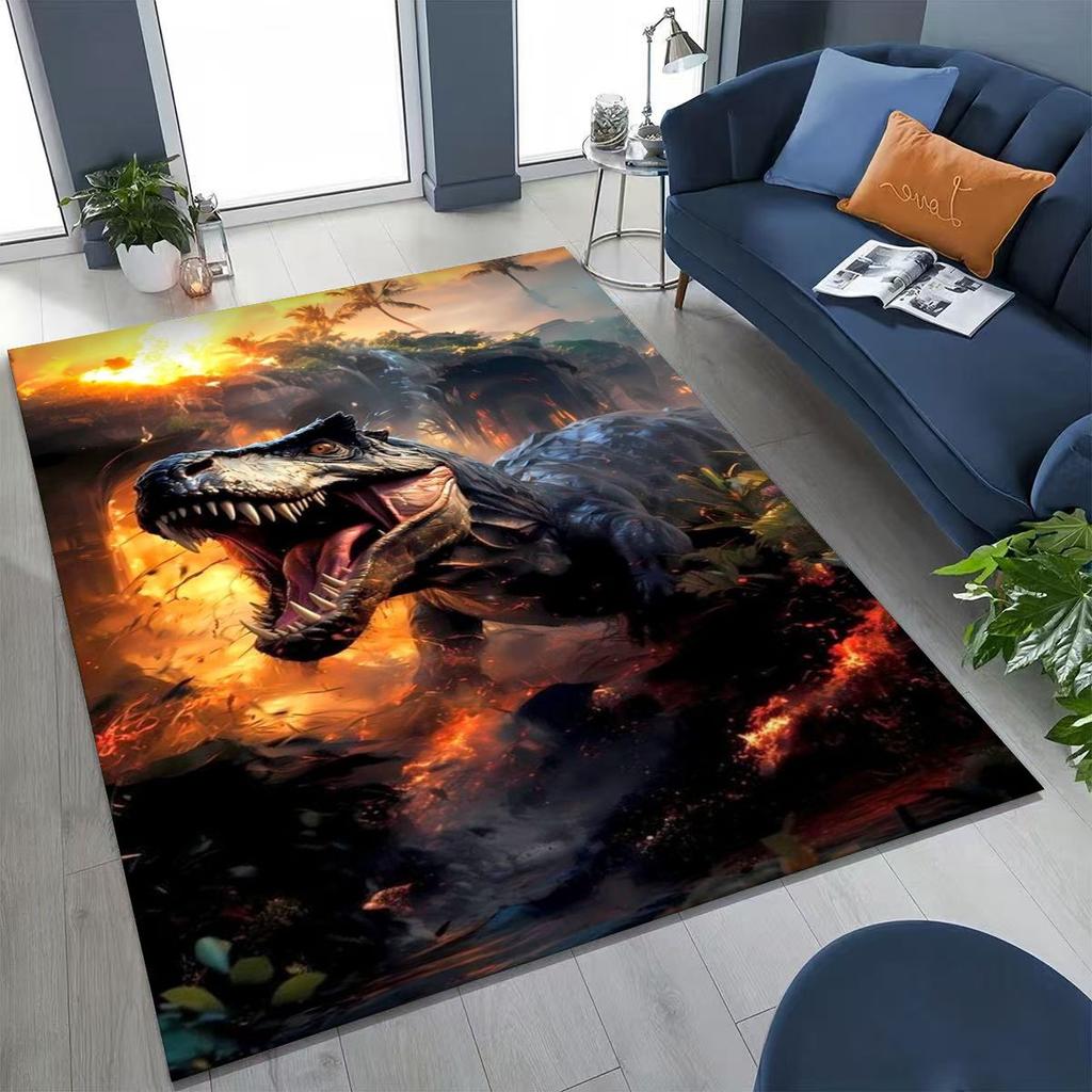 Classic Jurassic Park Dinosaur Movie Tyrannosaurus Rex Rug for Bedroom Living Room Sofa Home Doormat Decor,Non-slip Floor Mat
