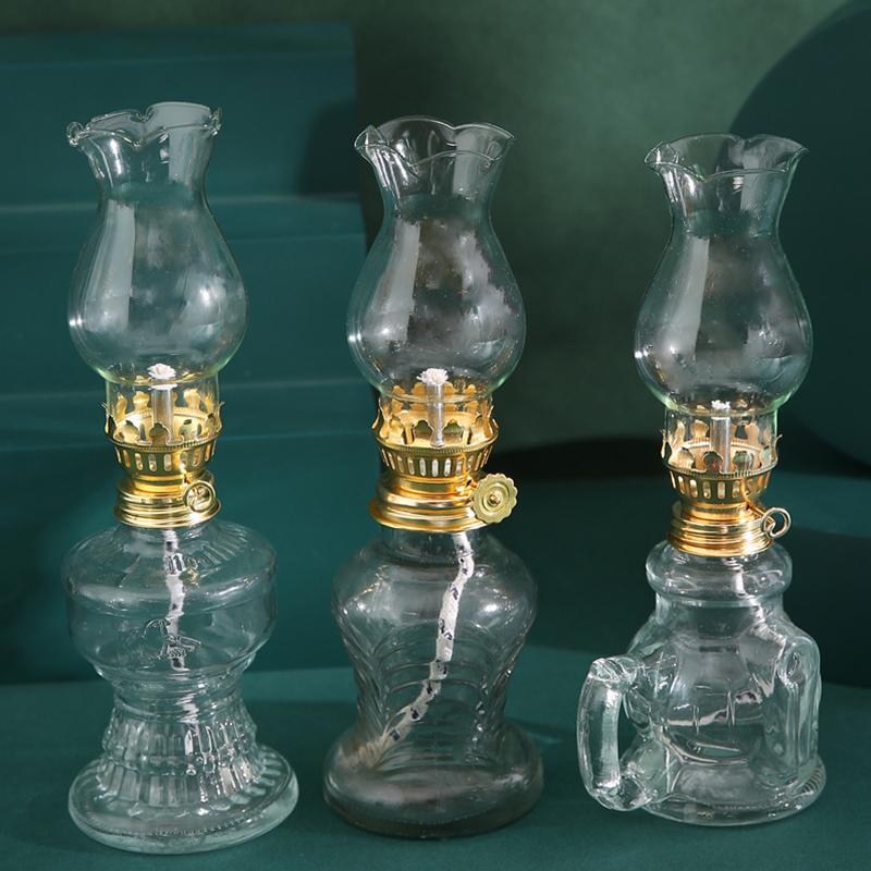 1PC Einstellbare Flamme Glas Kerosin Laternen Öl Lampe Gothic Eid Al-Adha Mubarak Glas Tragbare Schmuck