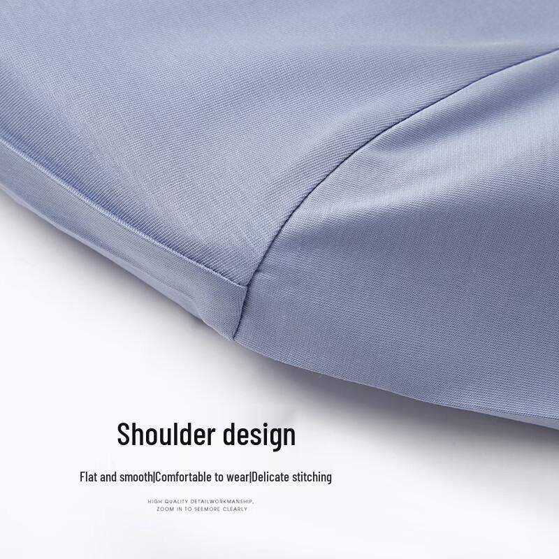 Hengyuanxiang Men's Ice-Feel Mulberry Silk Blend Round Neck T-Shirt