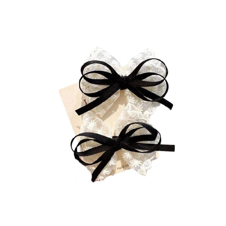 

Lace Hair Bows Hair Clip Graceful Hairpin Ponytail Holder Ribbon Hair Clip Hair Bows for Women чёрный