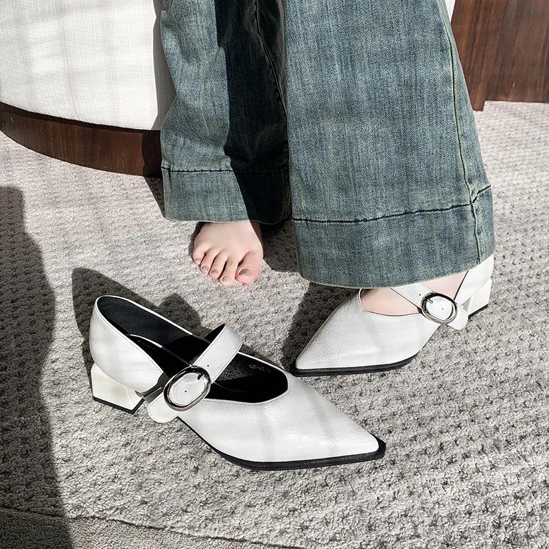 

Fashion Elegant Woman Heeled Shoes 2025 Brand Buckle Strap Women s High Heels Fashion Shallow Office and Career Sexy Pointed Toe Pumps 35