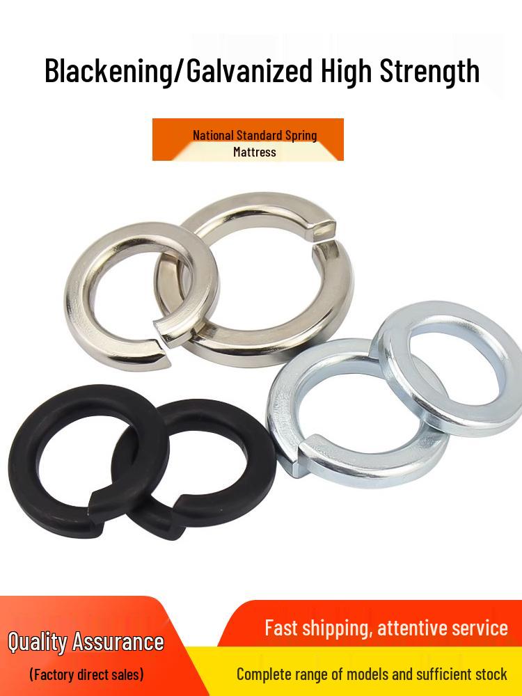 8.8 Grade Black Phosphate & Nickel-Plated 65 Manganese Spring Washer - Sizes M3 to M16