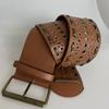 Heavy Industry Pure Hand-woven Chicken Eye Hollowed-out Wide Belt Millennium Spice Girl Belt