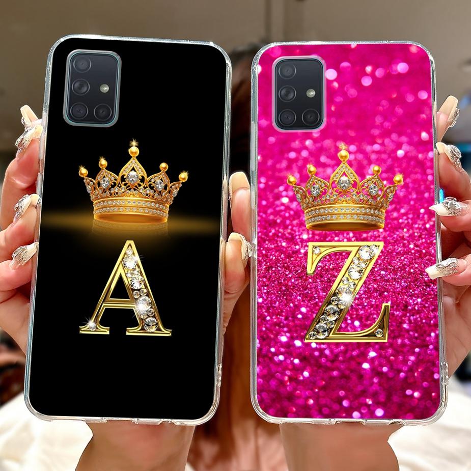 For Samsung Galaxy A51 A71 4G Case New Crown Letters Cover Soft Silicone Phone Case For Samsung A51 A 31 41 71 Back Cover Fundas