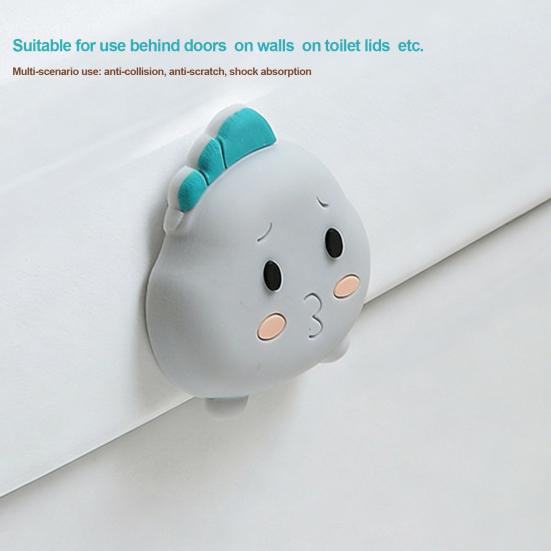 2Pcs Cartoon Door Stopper Wall Protector Quiet Shock Absorbing Door Stops Wall Shield Cushion Soft Adhesive Wall Bumper Guard for Door Handle Knob