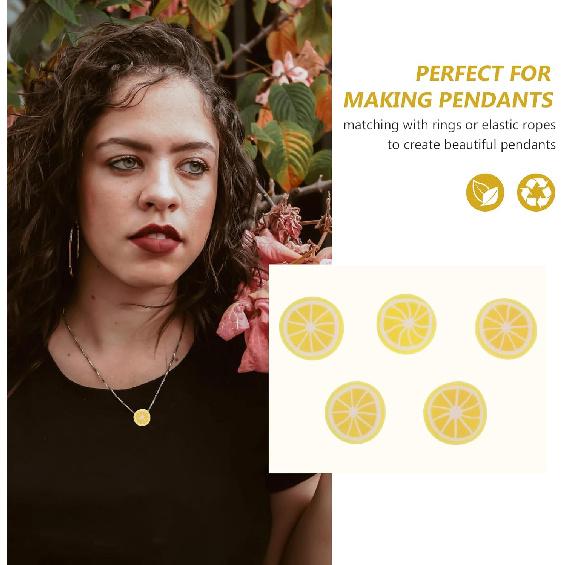 200pcs Fruit Polymer Clay Beads Lemon Slice Charm Spacer Beads Fruit Heishi Beads for DIY Necklace Bracelet Keychain Crafts Jewelry Making Supplies