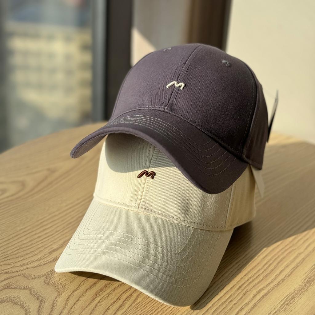 Korean-style new simple letter-embroidered hard-top baseball cap for women, fashionable and versatile street-style trendy sun-shading cap