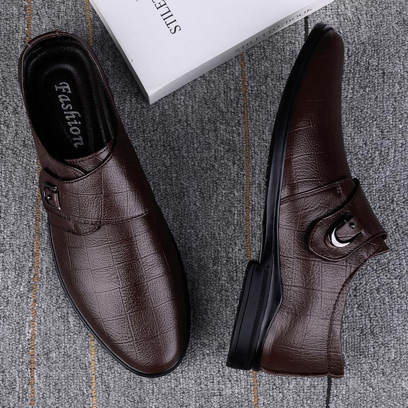 Fashion New Spring Autumn Men Oxford Shoes Fashion Mens Casual Leather  Shoes Lace-up Formal Business Wedding Dress Footwear Derby Shoe