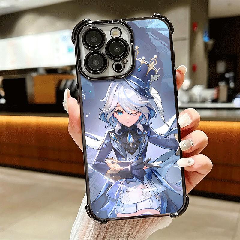Genshin Impact Furina Soft Phone Case For iPhone 15 16 17 Air 14 Pro Max 16E Plus 13 12 Mini Plating Anti-Fall Fundas