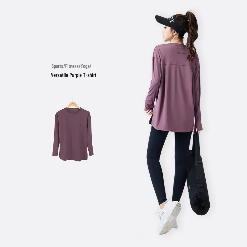 Women's 2026 Three-Piece Yoga Set: Loose Long Sleeve, Tapered Pants, Sporty Letter Vest Fitness Wear