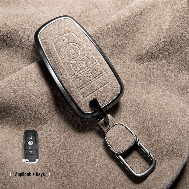 Luxury Suede Key Covers for Ford Explorer ST, Escape, Edge, 4WD, Mondeo, and EVOS