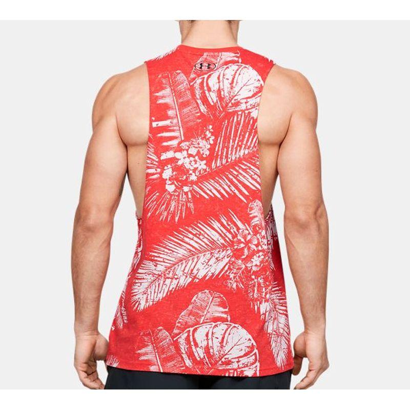Under Armour Project Rock Aloha Camo Tanktop Herren Tops Rot 1351590-608