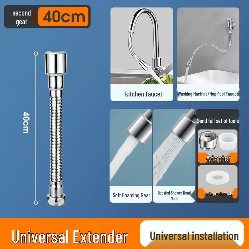 Universal Bendable Faucet Extender: Splash-Proof Aerator for Home Use