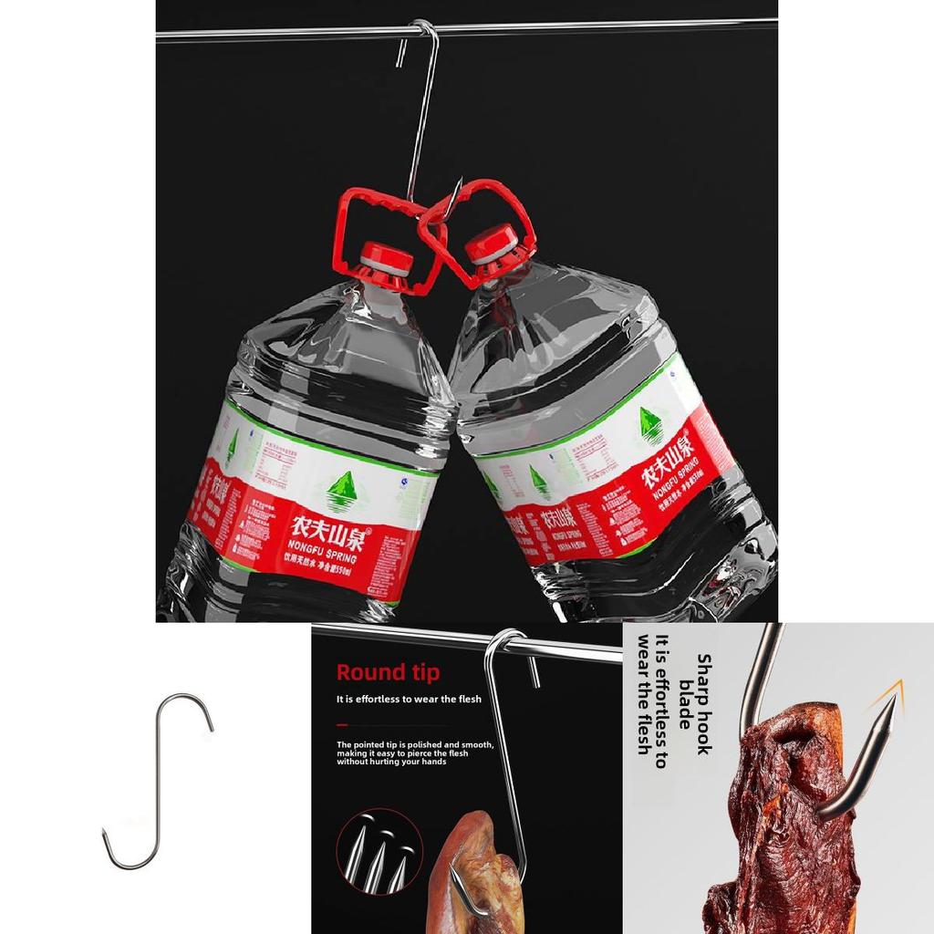 Ensemble d'accroches à viande et à saucisses en acier inoxydable pour le rangement de cuisine et la cuisson