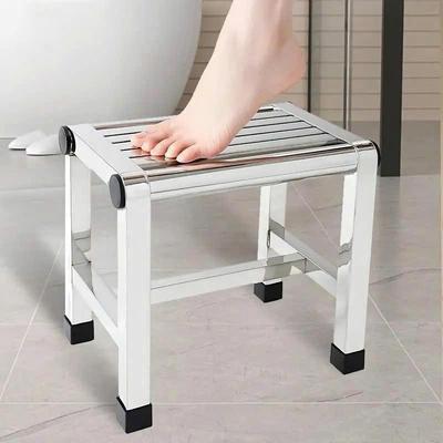 Stainless Steel Stool Durable Beautiful Corrosion Resistant Bathroom Shower Vegetable Picking Stool Home Use
