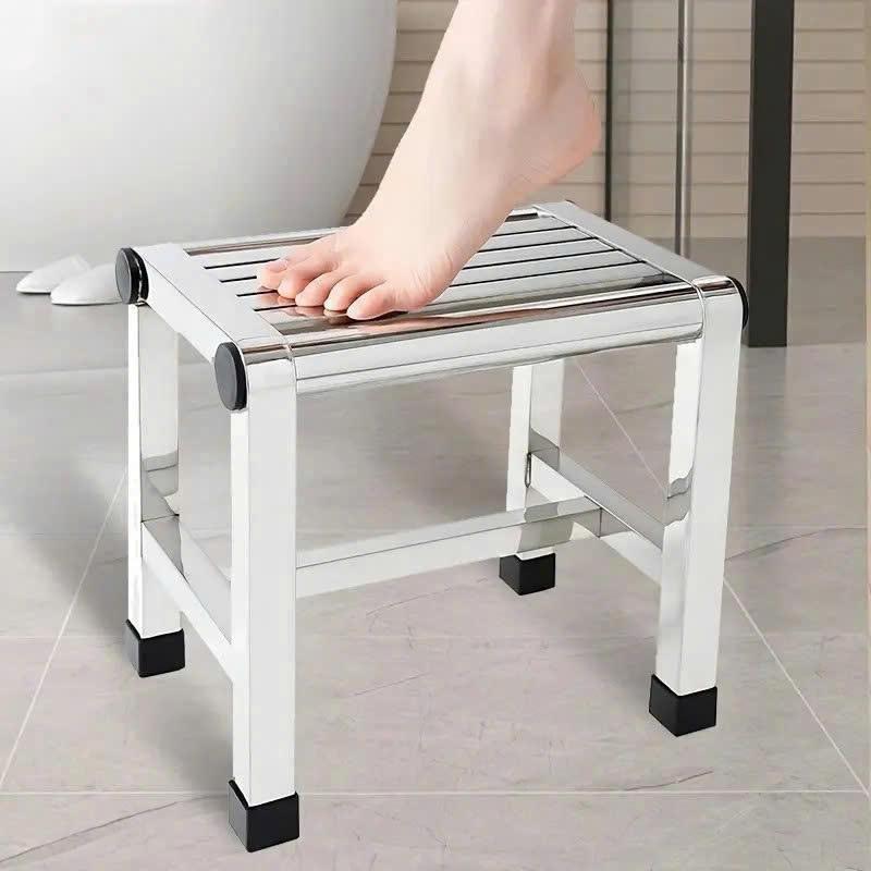 Stainless Steel Stool Durable Beautiful Corrosion Resistant Bathroom Shower Vegetable Picking Stool Home Use