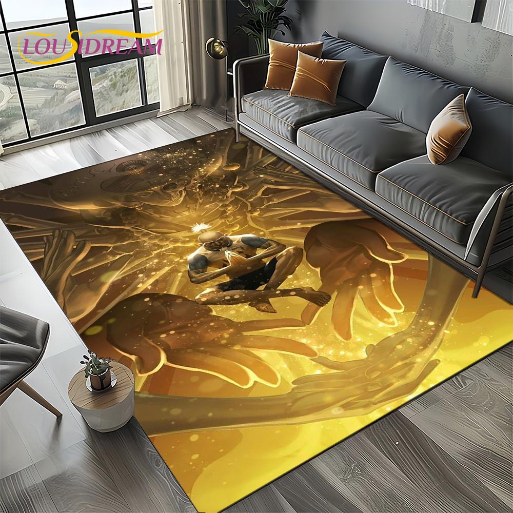 Alfombra HxH Anime Hunter×Hunter Dibujos Animados para Dormitorio Sala de Estar Decoración de Sofá del Hogar, Alfombrilla Grande Decorativa Infantil Regalo